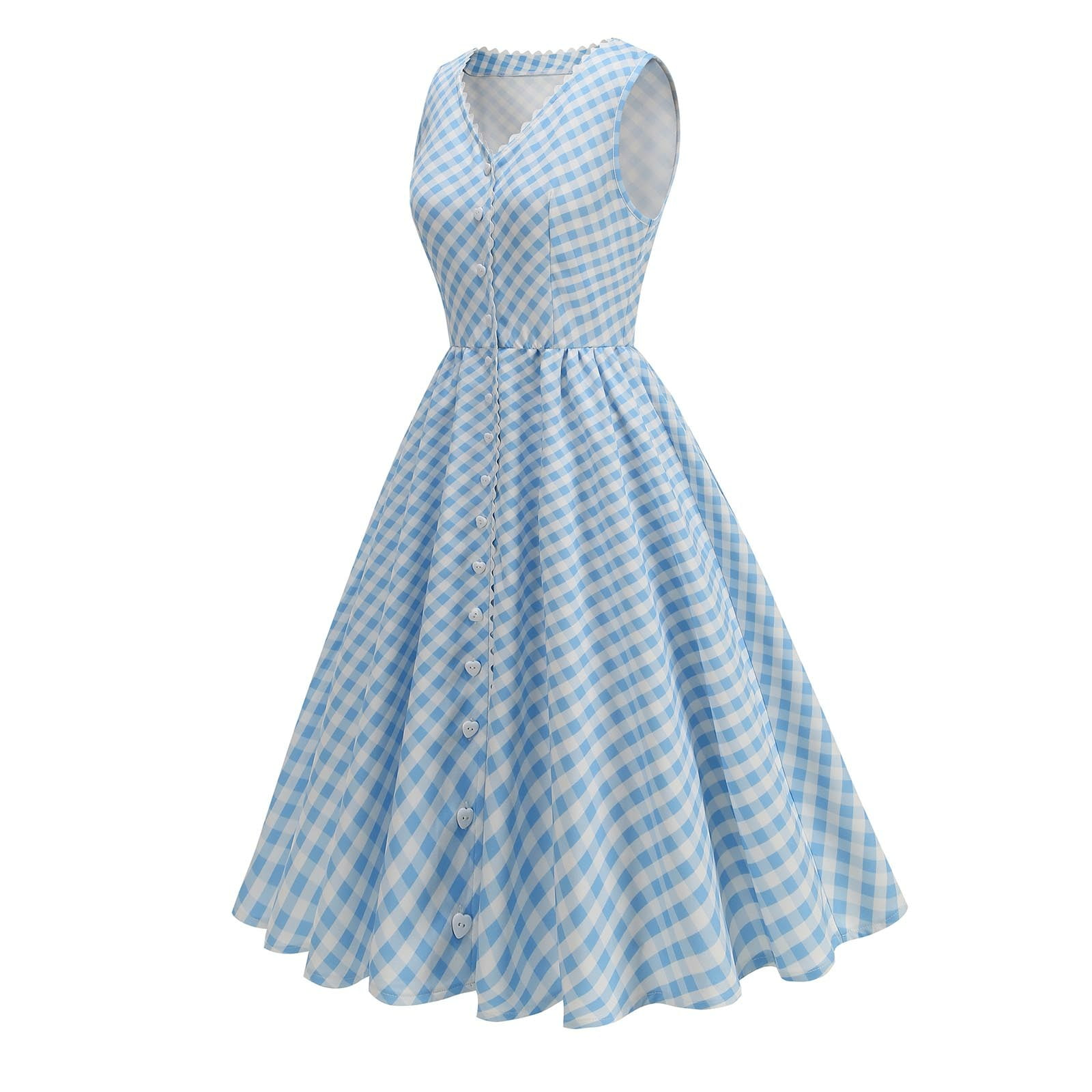 Wiyuqeen Tea Party Dresses for Woman 1950s Vintage Cocktail Party Dress Square Neck Spaghetti Strap Plaid Dress Retro Swing Prom Gowms, Women's, Size: