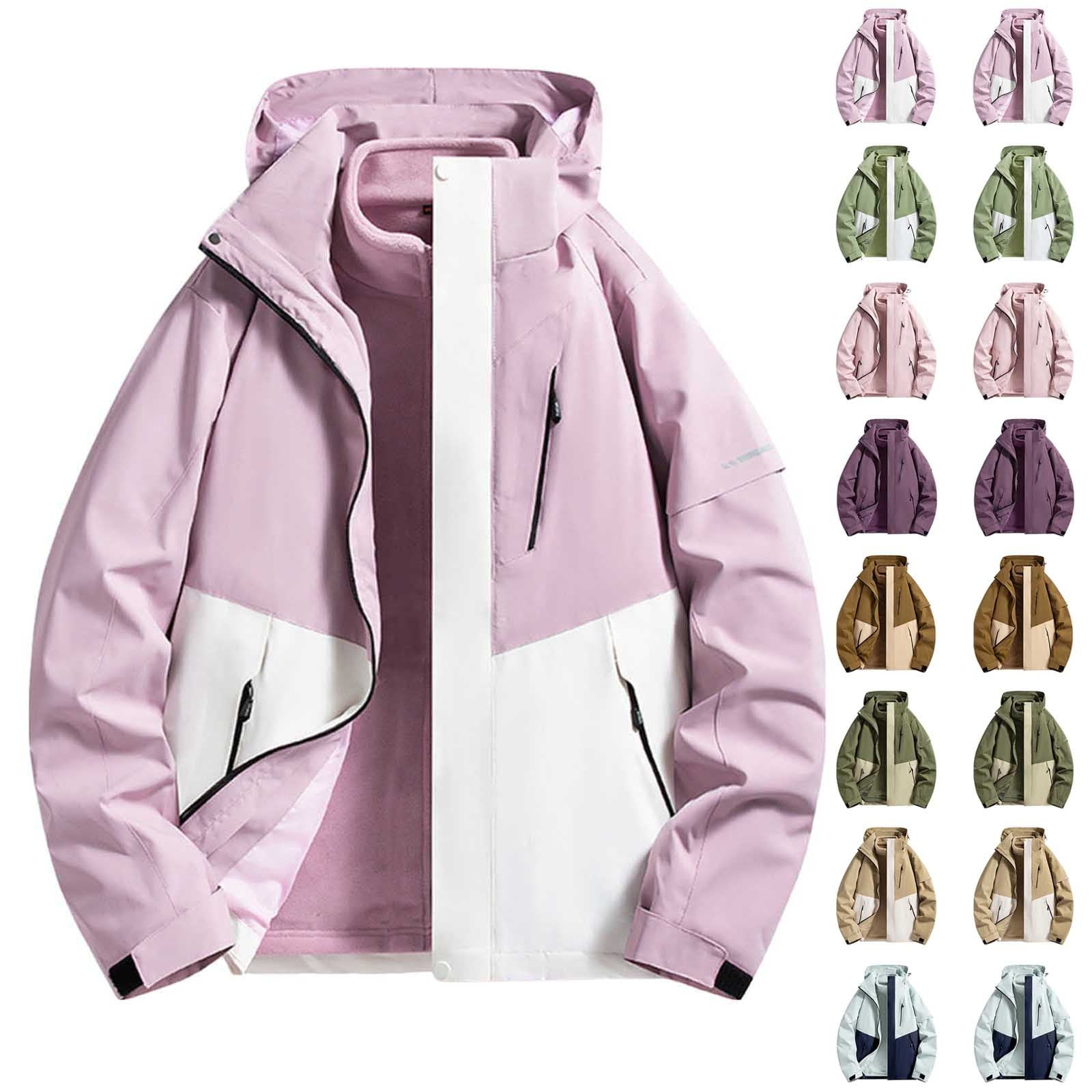 Wiyuqeen Women's Waterproof Hiking Jacket Detachable 2-in-1