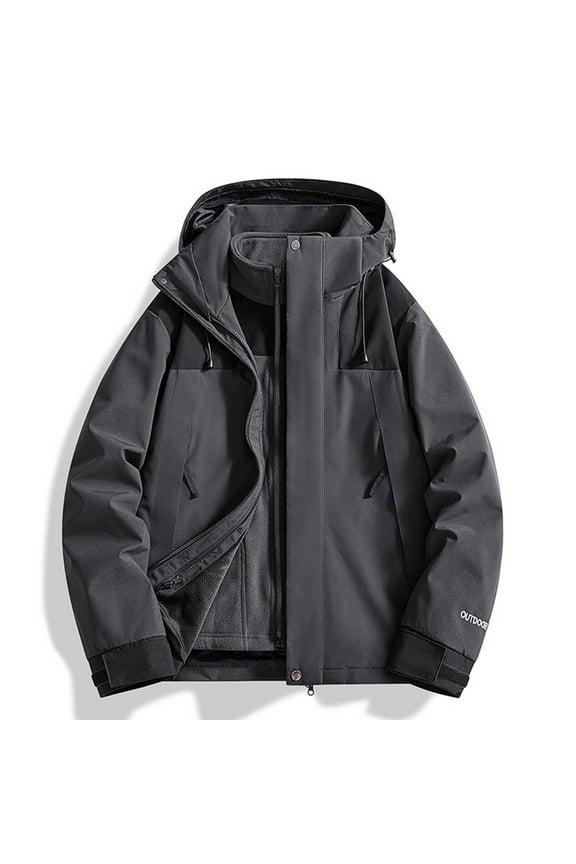 Women's Waterproof Rain Jacket with Hood Two-in-One Lightweight Outdoors Raincoat Soft Trendy Color Block Hiking Jackets with Pockets