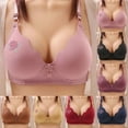 thumbnail image 1 of Wiyuqeen Women's Wireless Bras High Support Push-up Bras Comfy Breathable Full Coverage Bralette Striped Seamless Daily Bras, 1 of 4