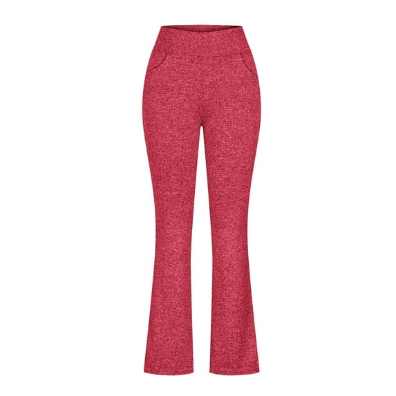 Wiyuqeen Women's Yoga Dress Pants Fitted Bootcut Leg High Rise Pantd Casual Pull on Stretch Work Pants Female Business Office Slacks Casual with Pockets