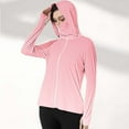 thumbnail image 1 of Wiyuqeen Women's Zip Up Hooded Sun Shirt UPF 50 Protection Jacket with Thumb Holes Athletic Rash Guard for Swimming Cycling Golf, 1 of 8