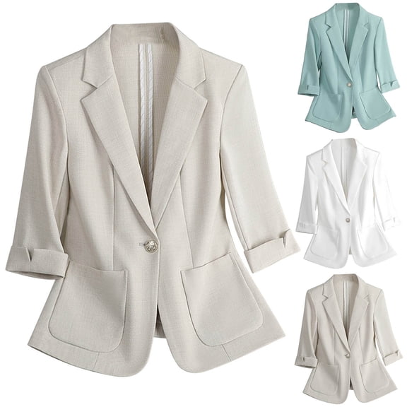 Wiyuqeen Womens Blazer Long Sleeve Notch Collar Casual Dressy Jacket Suits Solid Open Front Office Work Jackets with Pocket