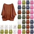 thumbnail image 1 of Wiyuqeen Womens Boho Floral T Shirts 3/4 Length Sleeve Linen Shirts Casual High Low Hem Tops Vintage Blouses Loose Fit Graphic Tees, 1 of 9