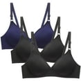 thumbnail image 1 of Wiyuqeen Womens Bras Wirefree Support T-shirt Bras Cotton Padded Bralettes Shapewear Breathable Full Figure Bras 3 Packs, 1 of 6
