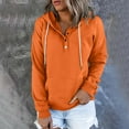 thumbnail image 1 of Wiyuqeen Womens Button Collar Hoodies Loose Fit Long Sleeve Hooded Sweatshirts Drawstring Pullovers with Pockets Soft Trendy Fall Tops, 1 of 7