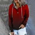 thumbnail image 1 of Wiyuqeen Womens Button Collar Sweatshirts Oversize Long Sleeve Hoodies Soft Trendy Drawstring Gradient Color Sweatshirts with Pocket, 1 of 6
