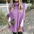 thumbnail image 1 of Wiyuqeen Womens Cable Knit Turtleneck Poncho Sweater Elegant Chunky Loose Cape Wrap Solid Plian Sweaters Pullover Chic Jumper Tops, 1 of 6