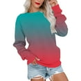 thumbnail image 1 of Wiyuqeen Womens Casual Crewneck Sweatshirts Fall Long Sleeve Tops Soft Trendy Gradient Color Pullovers Loose Hoodless Sweatshirts, 1 of 3