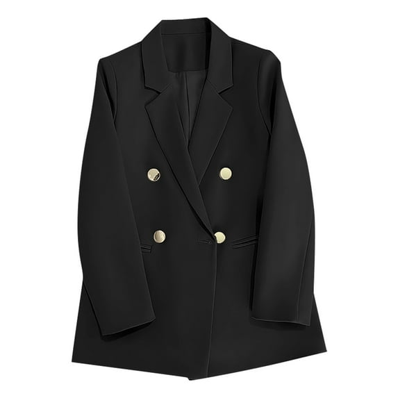 Wiyuqeen Womens Casual Oversized Blazers Elegant Double Breasted Suit Coats Dressy Business Jackets Formal Lapel Long Sleeve Blazer Jackets Ladies Gifts
