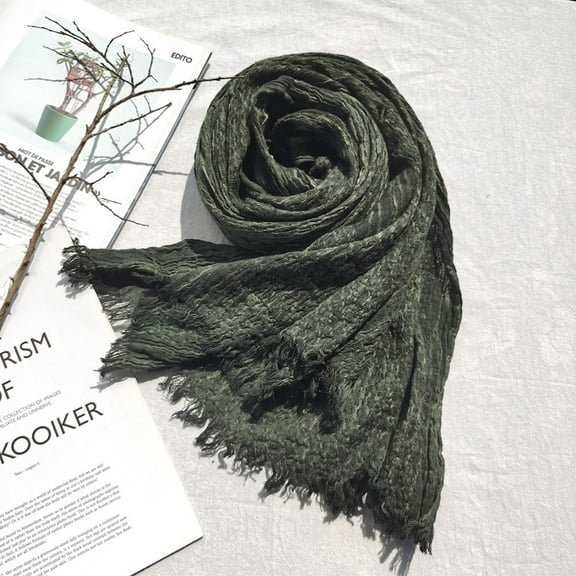 Wiyuqeen Womens Cotton Linen Scarves Lighweight Scarf for Four Season Elegant Plain Oversized Shawl Wrap Dressy Casual Scarf