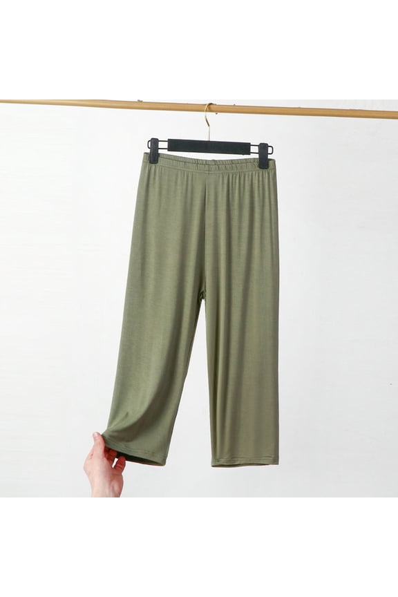 Womens Lightweight Wide Leg Yoga Pants Casaul Loose Fitted Elastic High Waist Athletic Trousers Lightweight Soft Solid Cropped Pants