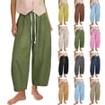 thumbnail image 1 of Wiyuqeen Womens Linen Barrel Pants Wide Leg Baggy Comfy Elastic Waist Lounge Palazzo Summer Lightweight Casual Balloon Trousers with Pocket, 1 of 10
