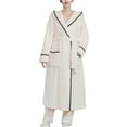 thumbnail image 1 of Wiyuqeen Womens Long Fleece Robe with Hood Warm Soft Anke Length Flannel Bathrobes for Winter Thicker Long House Coat with Pockets, 1 of 5