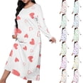 thumbnail image 1 of Wiyuqeen Womens Long Sleeve Nightgowns Sleep Shirts Plus Size Love Print Night Shirts Crew Neck Lounge Night Gown Ladies Night Dress, 1 of 4
