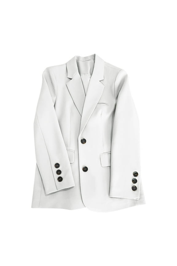 Womens Oversized Suit Coats Comfy Loose Lapel Blazer Jackets Work Office Outwear with Pockets Plain Business Cardigan