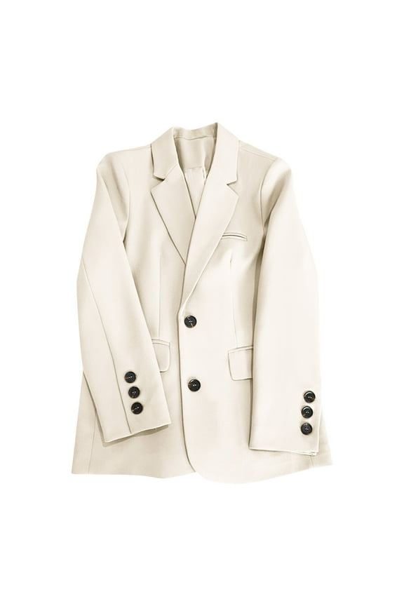 Womens Oversized Suit Coats Comfy Loose Lapel Blazer Jackets Work Office Outwear with Pockets Plain Business Cardigan