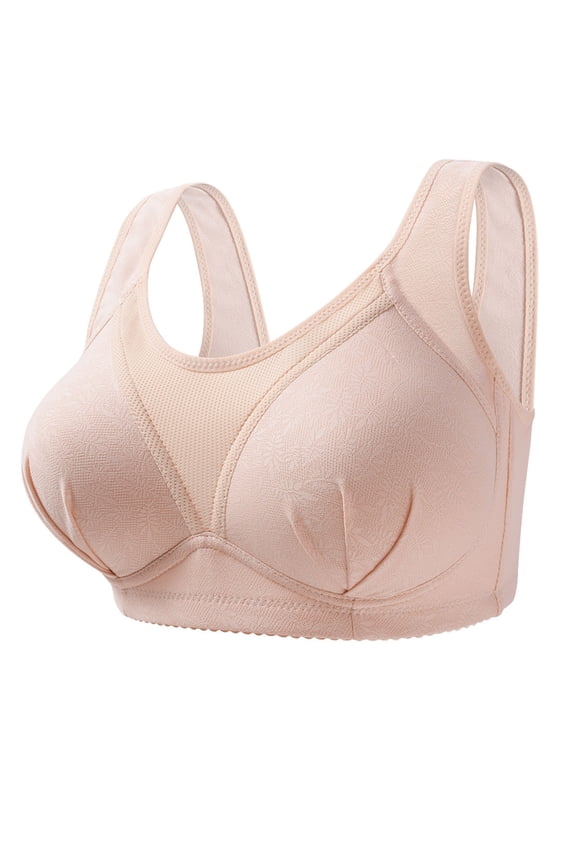 Womens Plus Sized Bras Sagging Prevention Bras Casual Thin Wireless Push up Bras Solid Daily Bralettes Breathable Full Cup Tshirt Bras