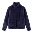 thumbnail image 1 of Wiyuqeen Womens Sherpa Jacket Warm Fleece Zip Up Jacket Plain High Neck Teddy Coat with Pockets Open Front Fuzzy Outerwear, 1 of 6