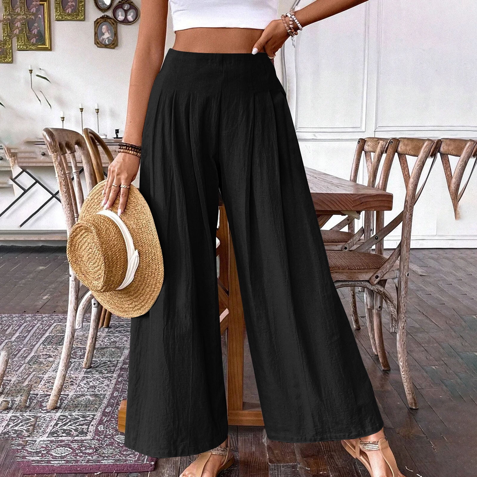 【SUAVELE】【SV-0109】DRAPE EASY RELAX PANTS The Nest Theadora Wide Leg Cinched Pants — Three Bird Nest
