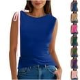 thumbnail image 1 of Wiyuqeen Womens Summer Tank Tops Sleeveless Bow Tie Tanks Crew Neck Slim Fit Crop Tees Solid Color Casual Y2K Tshirts Trendy Tanks, 1 of 7