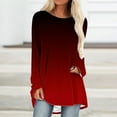 thumbnail image 1 of Wiyuqeen Womens Tunics or Tops to Wear with Leggings Raglan Long Sleeve Blouses Loose Fit Fall Clothes Crewneck Gradient Color Pullover Comfy Shirts, 1 of 6