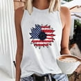 thumbnail image 1 of Wiyuqeen Womens USA Independence Day Sleeveless Shirts 4th of July Flower Tanks Crew Neck Red White and Blue Tanks Memorial Day Gifts, 1 of 4