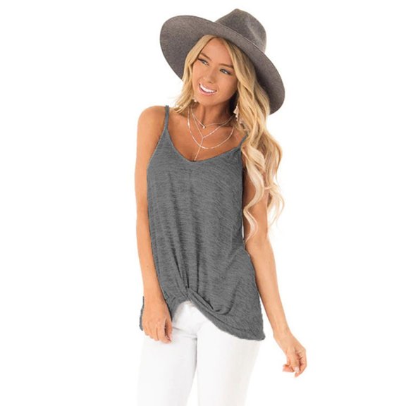 Wiyuqeen Womens V Neck Spaghetti Strap Shirts for Women 2024 Trendy Plain Solid color Tank Tops Dressy Casual Camisole Blouses Sleeveless Loose Cami Basic Tank Shirt