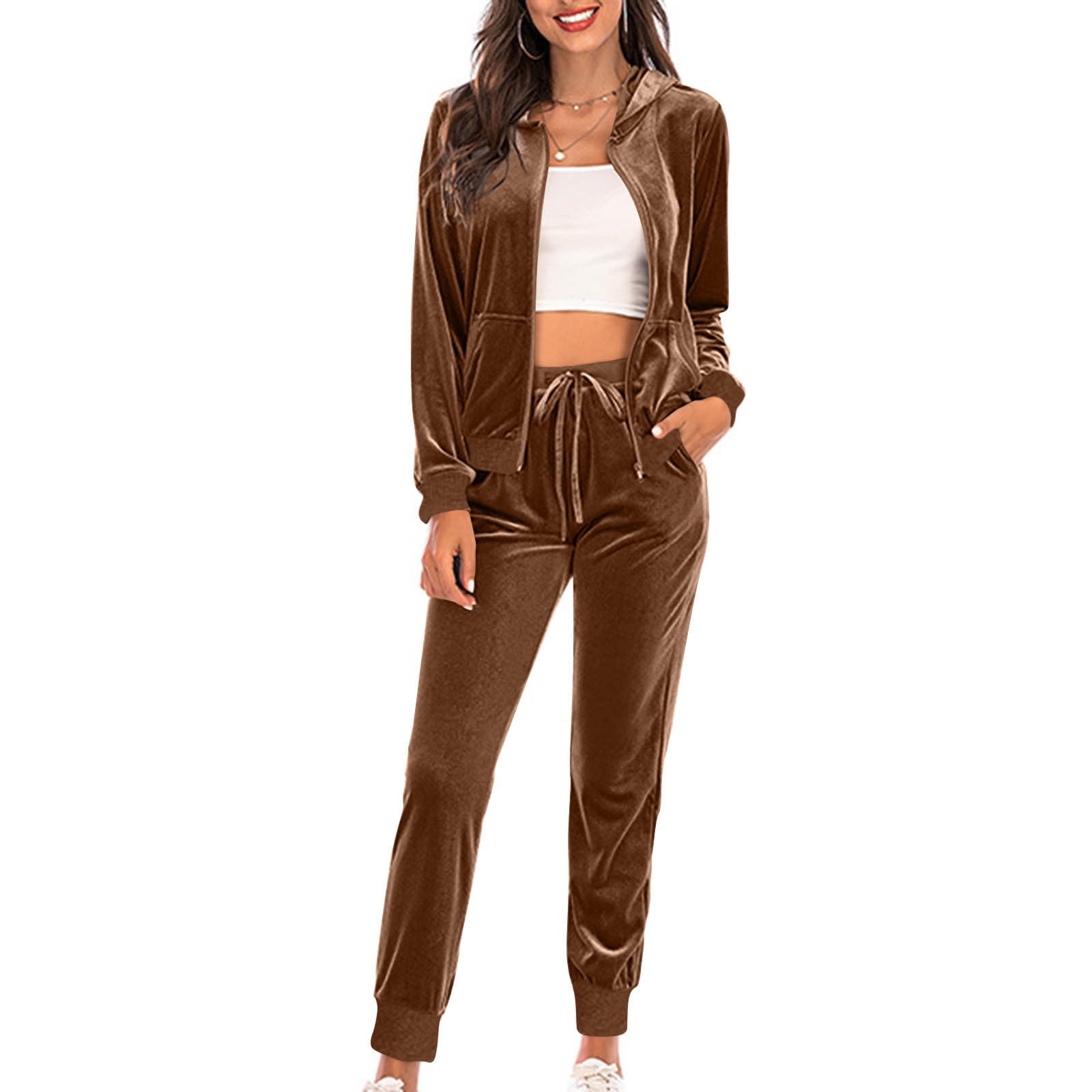 Ladies velour women suit full jogging hood suit by tracktee sports