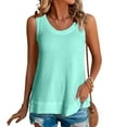 thumbnail image 1 of Wiyuqeen Womens Waffle Knit Tank Tops Casual Summer Fake Two Piece Camis Tops Comfortable Sleeveless Crew Neck Blouses Basic Solid Going Out T-shirts, 1 of 6