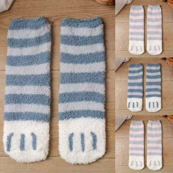 Wiyuqeen Womens Warm Mid-calf Socks Soft Fuzzy Socks Thermal Fleece Lined Socks Winter Thick Fluffy Socks Super Soft Home Socks