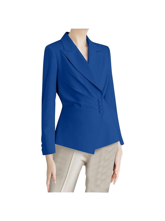 Work Office Blazers for Women Petite Lightweight Business Jackets Lapel Collar Solid Color Blazer Suits Fitted Open Front Cardigan
