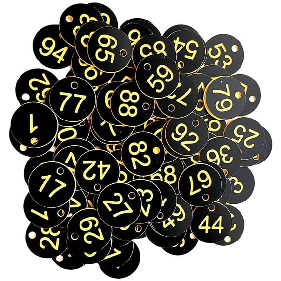 Wiywef 100pcs Plastic Number Tags 1-100 Numbered Sign Labels With Hole Round Beehive Tags Livestock Markers Tag Beekeeping Supplies