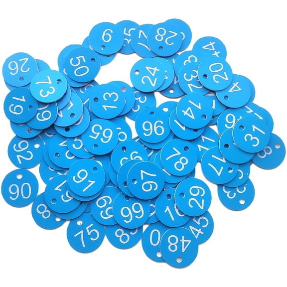 Wiywef 100pcs Plastic Number Tags 1-100 Numbered Sign Labels With Hole Round Beehive Tags Livestock Markers Tag Beekeeping Supplies