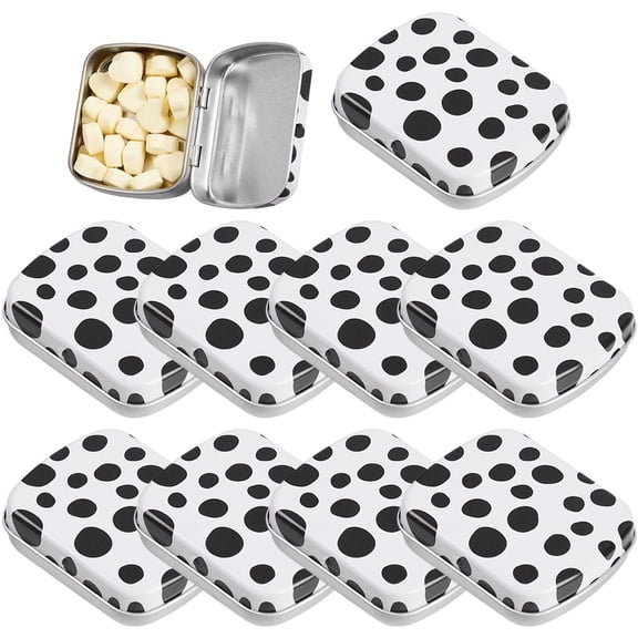 Wiywef 10pcs Small Tins with Lids, Metal Rectangular Hinged Storage Tin, Portable Small Tin Boxes with Lids Mini Tin Can Iron Household Storage Box with Lid for Candy Tea Key Jewelry