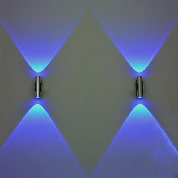 Wiywef 1Pcs Double-headed LED Wall Lamp Home Sconce Bar Porch Wall Decor Ceiling Light Blue Home improvement Home accessories