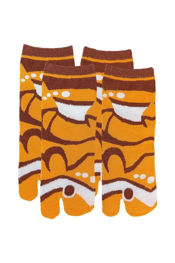 2 Pair Women'S Tabi Socks Bubble Fish Socks Japanese Split Toe Sock Flip Flop Stocking Cartoon Cute Sock Middle Calf Stocking For Yoga Casual Wear