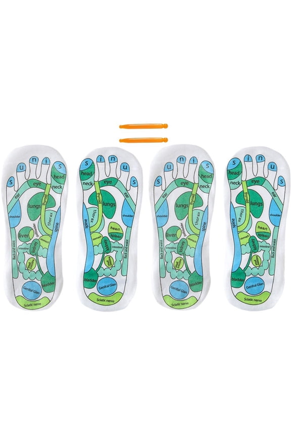 2 Pairs Acupressure Reflexology Socks Set Reflexology Tools Foot Massage with Point Massager with Massage Tool, Hand Spa Reflexology Sock Five Toe Separate Socks for Women Tired Relieve