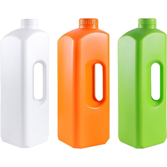 Wiywef 2000ML Empty Plastic Bottle With Lid Food Grade HDPE Storage Container Ketchup Salad Jam Oil Refillabel Bottle