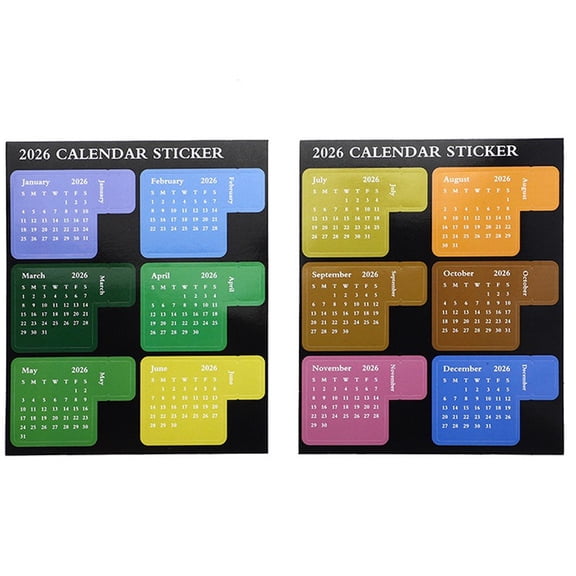 Wiywef 2026 Calendar Stickers, 2026 Monthly Index Tabs Planner Stickers for Easy Organization, Self-Adhesive Schedule Organizer Labels for Notebooks Journals