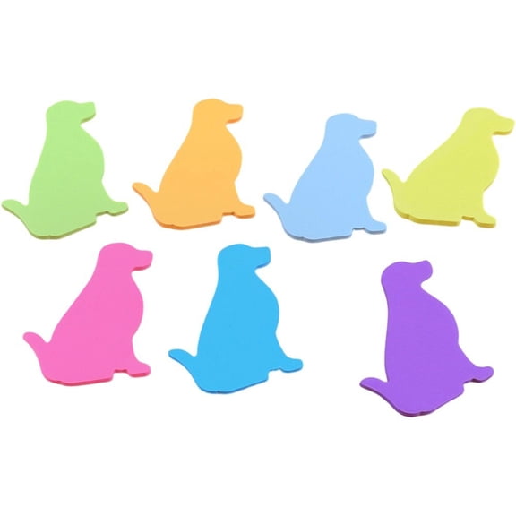 Wiywef 210 Sheet Kawaii Dog Theme Sticky Notes Set, 7 Color Self-Adhesive Memo Pads for Office, 6x7 cm, 1 Set