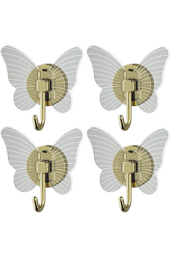 4pcs Butterfly Wall Hook 3D Punch-free Hanger Wall Coat Towel Hangers Home Decoration Porch Clothes Hook Key Chain Hook