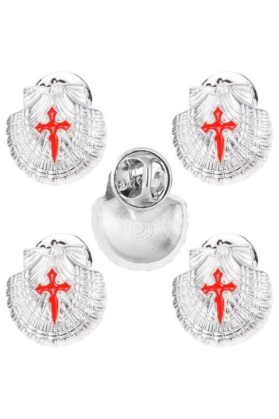5Pcs Camino de Santiago Badge Scallop Shell Shaped Pin Christian Faith Enamel Pin for Jacket Hat Bag Clothes Accessories