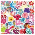 thumbnail image 1 of Wiywef 60pcs Flower Sticker Hawaii Hibiscus Decals Graffiti Stickers For DIY Luggage Laptop Skateboard Motorcycle Bicycle Stickers, 1 of 7