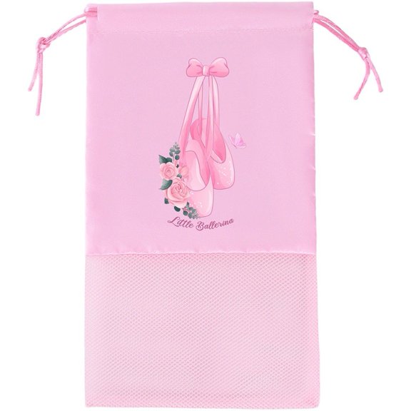 Wiywef Ballet Shoe Carrier Bag Drawstring Dance Shoe Organizer Portable Dance Storage Pouch Ladies Dance Shoe Bag