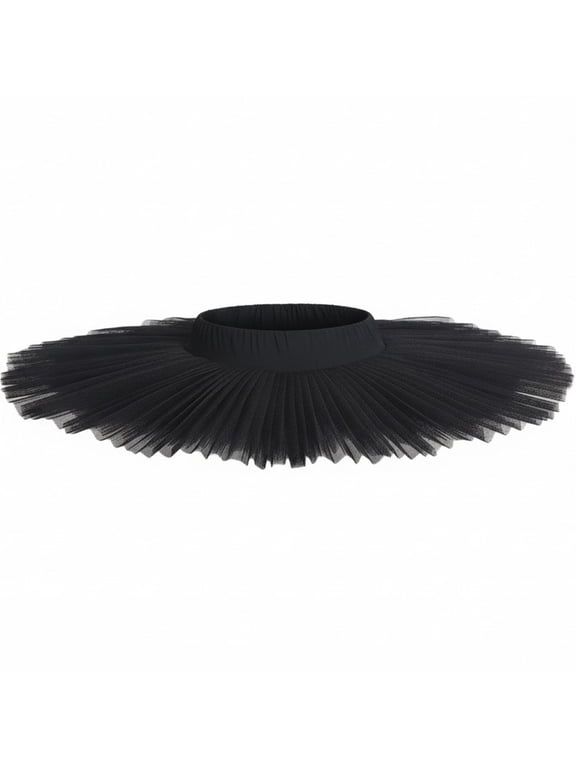 Ballet Tutu Skirt, Swan Lake Hard Tulle Skirt for Practice and Performance, Black, Size S, 1 Pack
