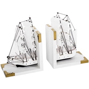 Wiywef Bookends for Shelves Bookstand Bookend Creative Handmade Books Office Desktop Sailing Model to Decorate Bookshelf Library Heavy Duty Book Ends, Book Stopper