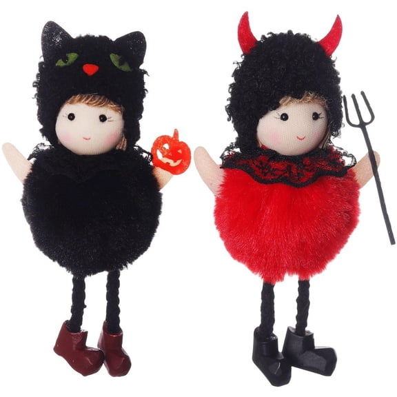 Wiywef Devil Doll Hanging Ornament 2Pcs Cute Demon Plush Pendant Decor