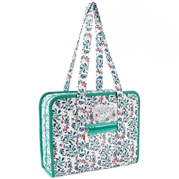 Wiywef Embroidery Project Bag, Cross Stitch Thread Storage Tote Bag, Embroidery Tools Kit Organizer Bag Multi-Layer Oxford Fabric Sewing Supplies Accessories Storage