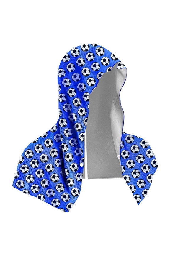 Football Pattern Cooling Towel, Quick Drying Neck Wraps, Breathable Hooded Cooling Hoodie Towel Ice Cool Cap For Hiking Fishing Outdoor Beach Sports